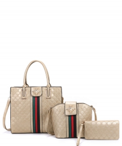 3 in 1 Fashion Bee Style Handbag Set RYXM21161 GOLD